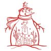 Redwork Country Snowman 2 08(Lg)