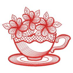Redwork Teacup In Bloom 03(Md)