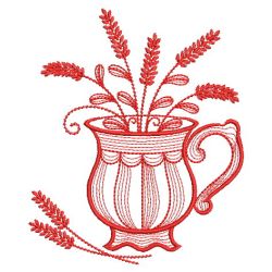 Redwork Teacup In Bloom 07(Lg) machine embroidery designs