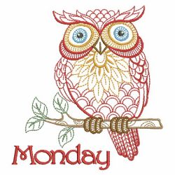 Days Of The Week Owls 2 02(Md) machine embroidery designs