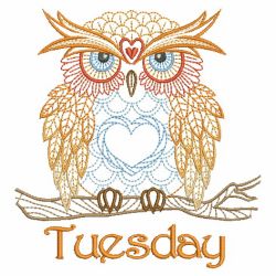 Days Of The Week Owls 2 03(Md) machine embroidery designs