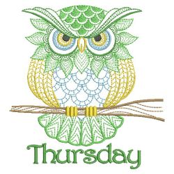 Days Of The Week Owls 2 05(Sm) machine embroidery designs