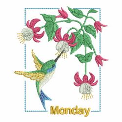Days Of The Week Hummingbirds 02(Sm) machine embroidery designs
