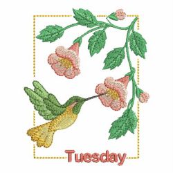 Days Of The Week Hummingbirds 03(Sm) machine embroidery designs