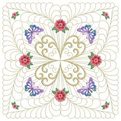 Trapunto Butterfly Feather Quilt 05(Sm)
