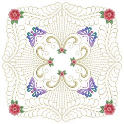Trapunto Butterfly Feather Quilt 08(Sm)