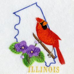 Illinois Bird And Flower 05 machine embroidery designs