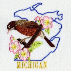 Michigan Bird And Flower 05 machine embroidery designs