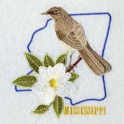 Mississippi Bird And Flower 05 machine embroidery designs