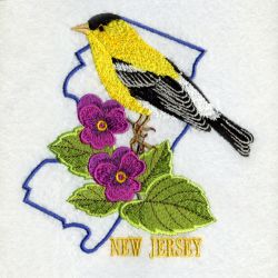 New Jersey Bird And Flower 05 machine embroidery designs