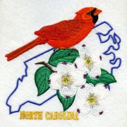 North Carolina Bird And Flower 05 machine embroidery designs