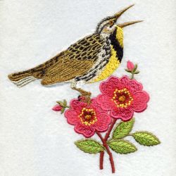 North Dakota Bird And Flower 03 machine embroidery designs