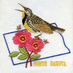 North Dakota Bird And Flower 05 machine embroidery designs