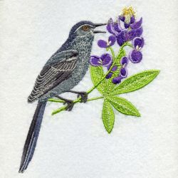 Texas Bird And Flower 03 machine embroidery designs