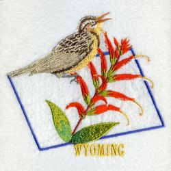 Wyoming Western Meadowlark Bird And Flower 05 machine embroidery designs