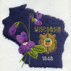 Wisconsin Bird And Flower 06 machine embroidery designs