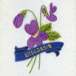 Wisconsin Bird And Flower 07 machine embroidery designs