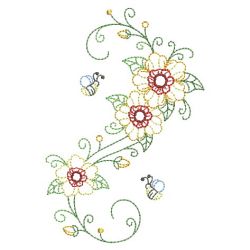 Vintage Swirl Flowers 05(Lg)