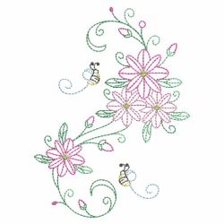 Vintage Swirl Flowers 09(Md) machine embroidery designs