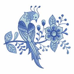 Delft Blue Floral Birds 02 machine embroidery designs