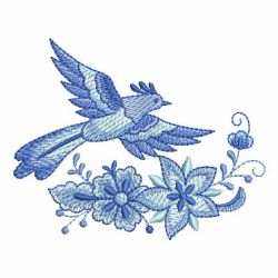 Delft Blue Floral Birds 03
