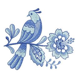 Delft Blue Floral Birds 04 machine embroidery designs