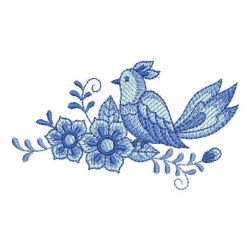 Delft Blue Floral Birds 05 machine embroidery designs