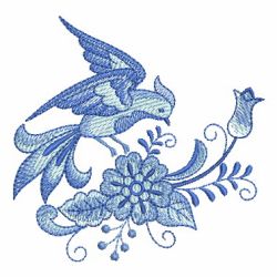 Delft Blue Floral Birds 06 machine embroidery designs
