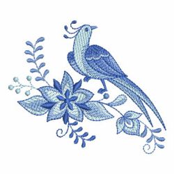 Delft Blue Floral Birds 07 machine embroidery designs