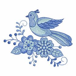 Delft Blue Floral Birds 08 machine embroidery designs