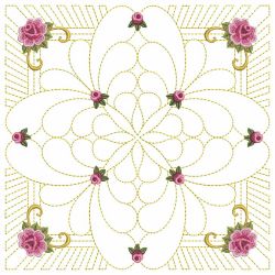Trapunto Feather Rose Quilt 05(Sm) machine embroidery designs