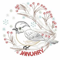 Vintage Birds Of The Month 01(Sm) machine embroidery designs