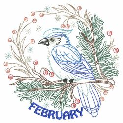 Vintage Birds Of The Month 02(Md) machine embroidery designs