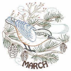 Vintage Birds Of The Month 03(Md) machine embroidery designs