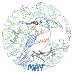 Vintage Birds Of The Month 05(Md) machine embroidery designs