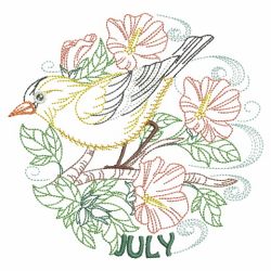 Vintage Birds Of The Month 07(Lg) machine embroidery designs