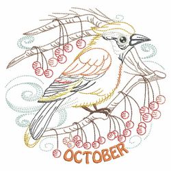 Vintage Birds Of The Month 10(Md) machine embroidery designs