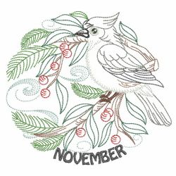 Vintage Birds Of The Month 11(Md) machine embroidery designs