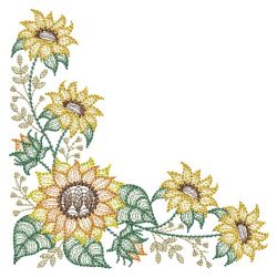 Rippled Sunflowers 2 03(Lg) machine embroidery designs