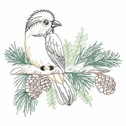 Vintage Christmas Birds 03(Md) machine embroidery designs