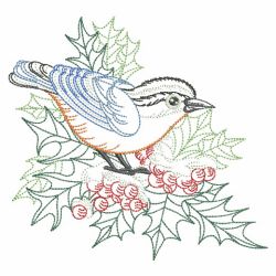 Vintage Christmas Birds 04(Md) machine embroidery designs