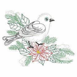 Vintage Christmas Birds 05(Md) machine embroidery designs