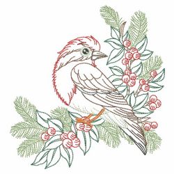 Vintage Christmas Birds 08(Md) machine embroidery designs