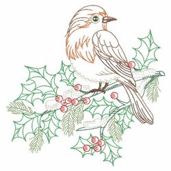 Vintage Christmas Birds 10(Md) machine embroidery designs