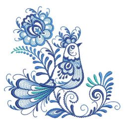 Delft Blue Floral Birds 2 02(Lg) machine embroidery designs