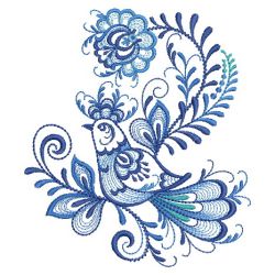 Delft Blue Floral Birds 2 04(Sm) machine embroidery designs