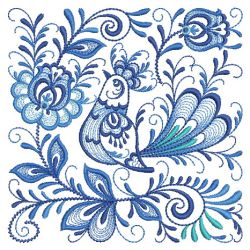 Delft Blue Floral Birds 2 05(Sm) machine embroidery designs