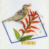 Wyoming Western Meadowlark Bird And Flower 05