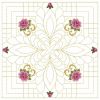 Trapunto Feather Rose Quilt 09(Lg)
