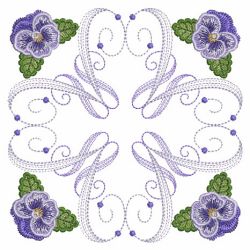 Heirloom Pansy Quilt 01(Sm) machine embroidery designs